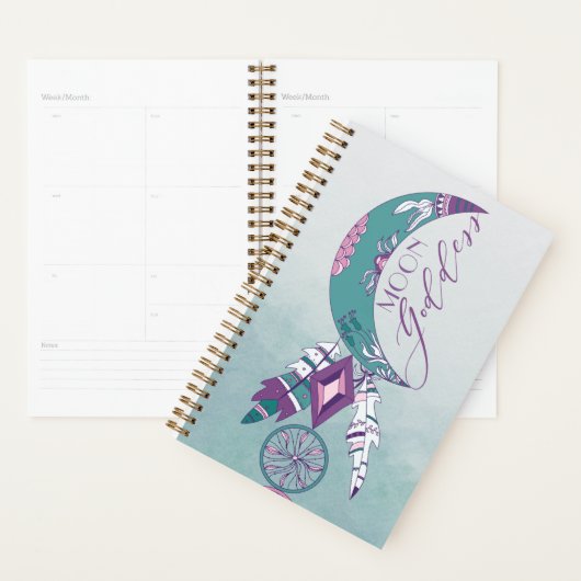 Moon Goddess Blauwgroen Boho Dreamweaver Gypsy Des Planner (Display)