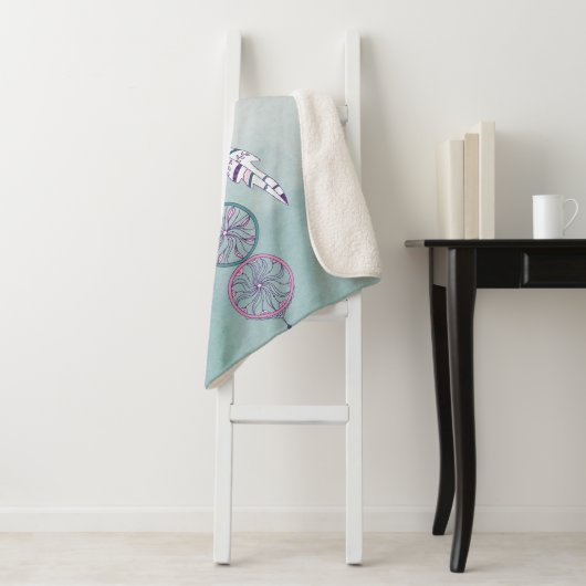 Moon Goddess Blauwgroen Boho Dreamweaver Gypsy Des Sherpa Deken (In situ)