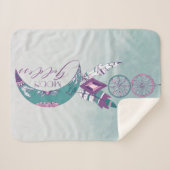 Moon Goddess Blauwgroen Boho Dreamweaver Gypsy Des Sherpa Deken (Voorkant (horizontaal))