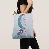Moon Goddess Blauwgroen Boho Dreamweaver Gypsy Des Tote Bag (Dichtbij)