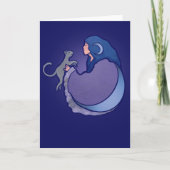 Moon Goddess Cat Witch Kaart (Voorkant)