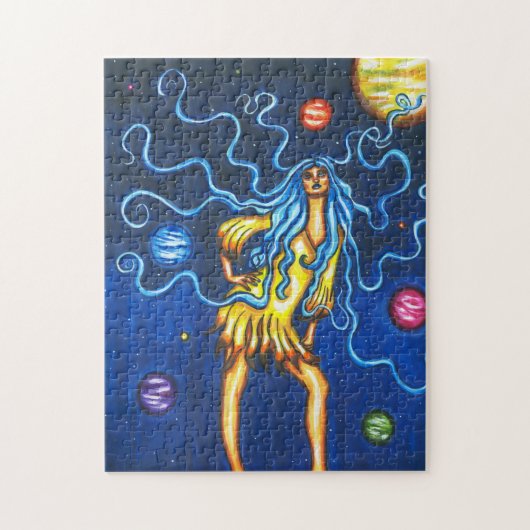 Moon Goddess Celestial Fantasy Originele kunst Legpuzzel (Verticaal)