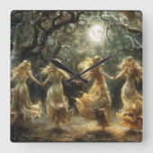 Moon Goddess dansklok Vierkante Klok (Voorkant)