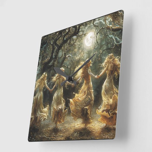 Moon Goddess dansklok Vierkante Klok (Hoek)