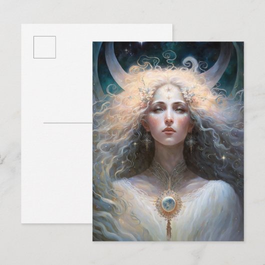 Moon Goddess Fantasy Art Briefkaart (Voorkant / Achterkant)