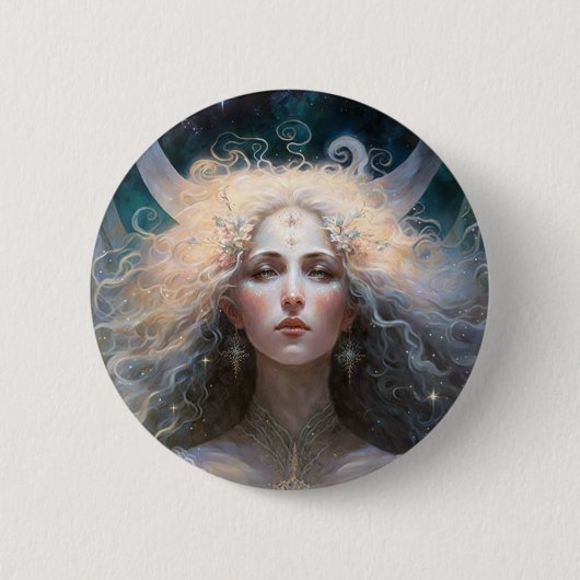 Moon Goddess Fantasy Art Ronde Button 5,7 Cm (Voorkant)