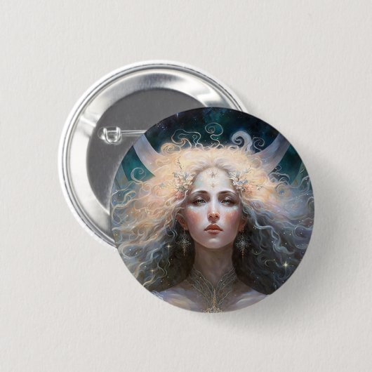 Moon Goddess Fantasy Art Ronde Button 5,7 Cm (Voorkant /achterkant)