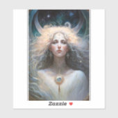 Moon Goddess Fantasy Art Sticker (Vel)