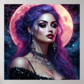 Moon Goddess Gothic Fantasy Pinup Poster (Voorkant)