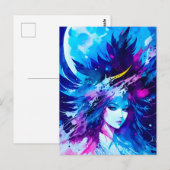 Moon Goddess Japanse Fantasy Briefkaart (Voorkant / Achterkant)