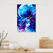 Moon Goddess Japanse Fantasy Poster (Keuken)