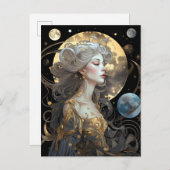 Moon Goddess Queen Fantasy Art Briefkaart (Voorkant / Achterkant)