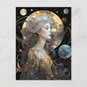 Moon Goddess Queen Fantasy Art Briefkaart (Voorkant)