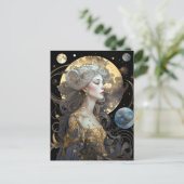 Moon Goddess Queen Fantasy Art Briefkaart (Staand voorkant)