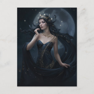 Moon Goddess Queen Fantasy Art Briefkaart