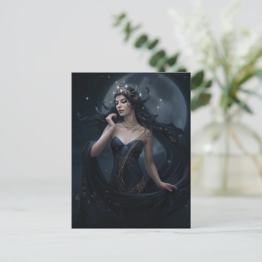 Moon Goddess Queen Fantasy Art Briefkaart (Staand voorkant)
