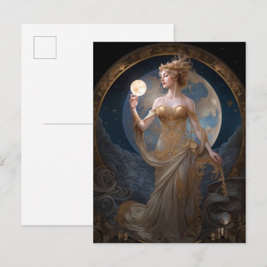 Moon Goddess Queen Fantasy Art Briefkaart (Voorkant / Achterkant)