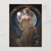 Moon Goddess Queen Fantasy Art Briefkaart (Voorkant)