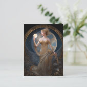 Moon Goddess Queen Fantasy Art Briefkaart (Staand voorkant)