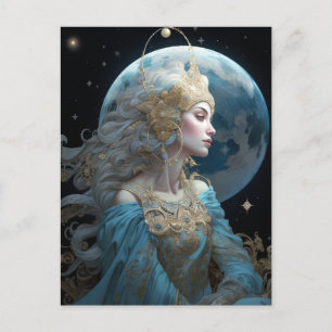 Moon Goddess Queen Fantasy Art Briefkaart