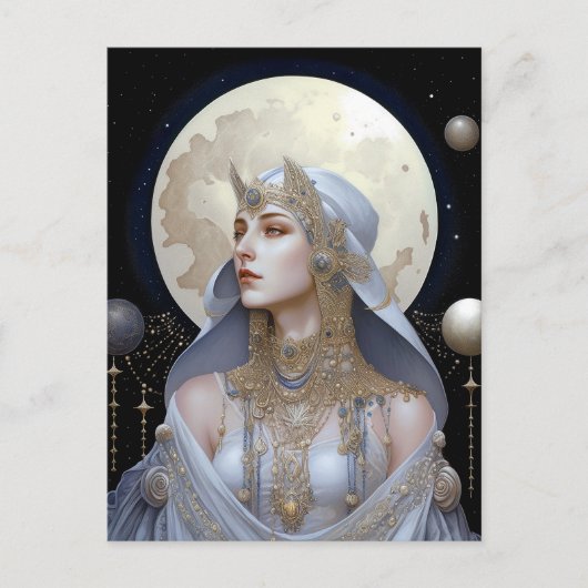 Moon Goddess Queen Fantasy Art Briefkaart (Voorkant)