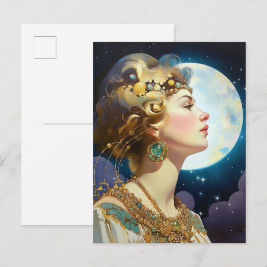 Moon Goddess Queen Fantasy Art Briefkaart (Voorkant / Achterkant)