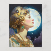 Moon Goddess Queen Fantasy Art Briefkaart (Voorkant)