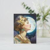 Moon Goddess Queen Fantasy Art Briefkaart (Staand voorkant)