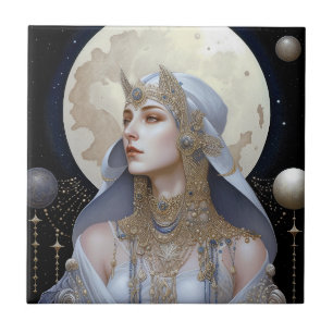 Moon Goddess Queen Fantasy Art Tegeltje