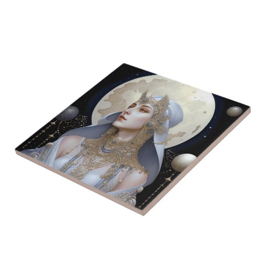 Moon Goddess Queen Fantasy Art Tegeltje (Zijkant)