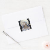 Moon Goddess Queen Fantasy Art Vierkante Sticker (Envelop)