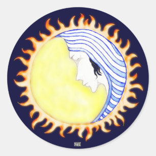 Moon Goddess Ronde Sticker