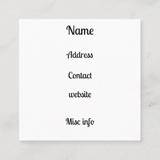 Moon Goddess Vierkante Visitekaartje (Achterkant)