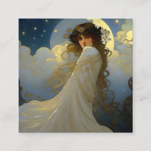 Moon Goddess Vierkante Visitekaartje (Voorkant)