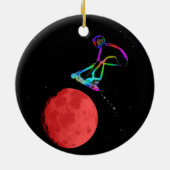 Moon Grabber - Stunt Scooter Rider Keramisch Ornament (Achterkant)