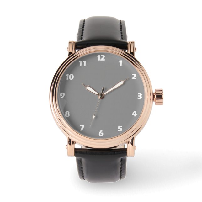 Moon Grey Solid Color Horloge (Voorkant)