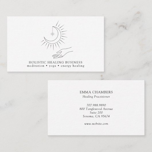 Moon Hand Holistic Healing Visitekaartje (Voorkant / Achterkant)