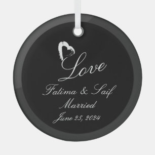 Moon Hart Getrouwd Ornament Trouwgeschenk