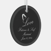 Moon Hart Getrouwd Ornament Trouwgeschenk (Voorkant Rechts)