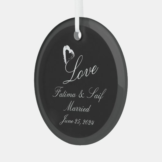 Moon Hart Getrouwd Ornament Trouwgeschenk (Voorkant links)