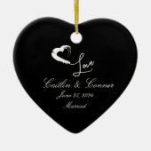 Moon Hart Getrouwd Ornament Trouwgeschenk (Voorkant)