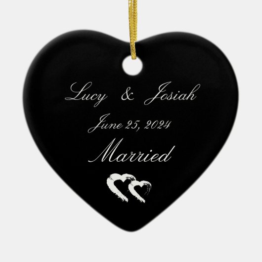 Moon Hart Getrouwd Ornament Trouwgeschenk (Voorkant)