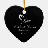 Moon Hart Getrouwd Ornament Trouwgeschenk (Voorkant)