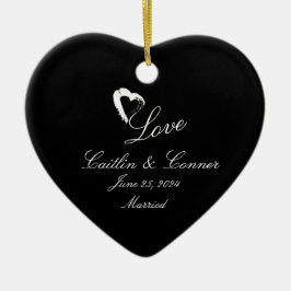 Moon Hart Getrouwd Ornament Trouwgeschenk