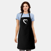 Moon Heart All-Over Print Apron Schort (Gedragen)