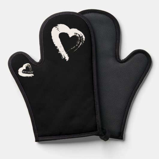 Moon Heart Oven Mitt Ovenwant (Voorkant / Achterkant)