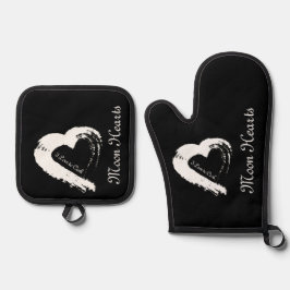 Moon Heart Pot Holder Ovenwant & Pannenlap Set