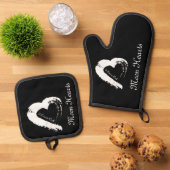 Moon Heart Pot Holder Ovenwant & Pannenlap Set (Top down)