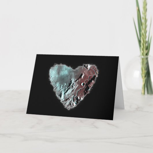 Moon Heart Sci Fi Valentijn Love Romance Kaart (Voorkant)