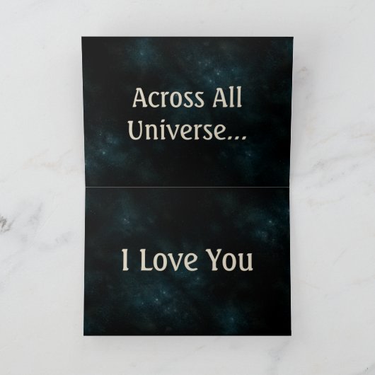 Moon Heart Sci Fi Valentijn Love Romance Kaart (Binnen)